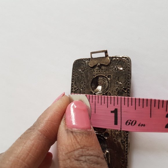 1980s Vintage Bronze Metal Skinny Belt Size 25" Bronze Gold Elegant Belt - Picture 9 of 10